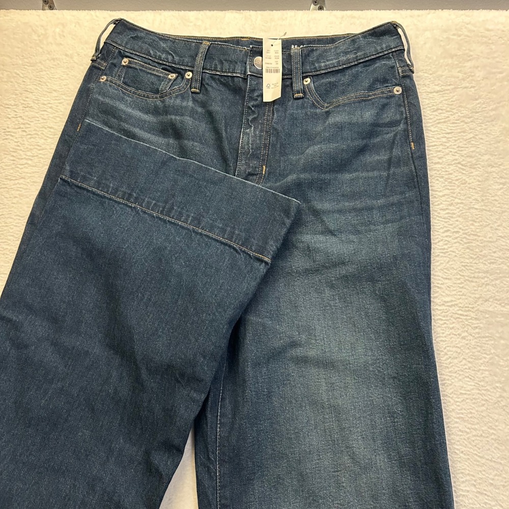 J.Crew '96 Denim Trouser Wide Leg Jeans Women 29 Dark Wash Blue NWT CC566